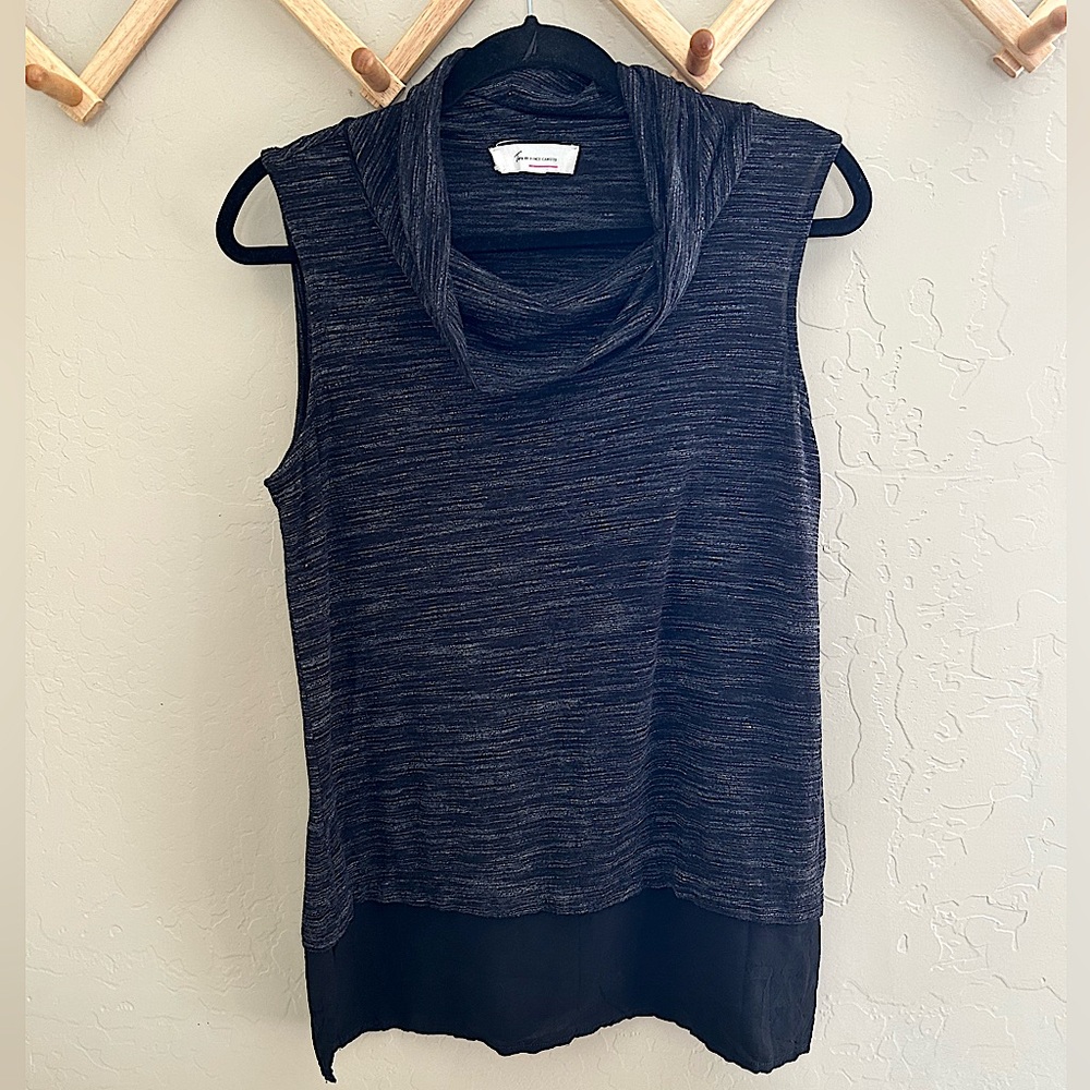Heather Grey Cowl Neck Sleeveless Top